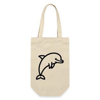Delfin - Geschenkbeutel für Flaschen - Natur - Vorne
