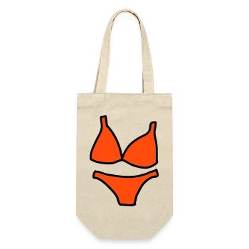 Bikini - Geschenkbeutel für Flaschen - Natur - Vorne