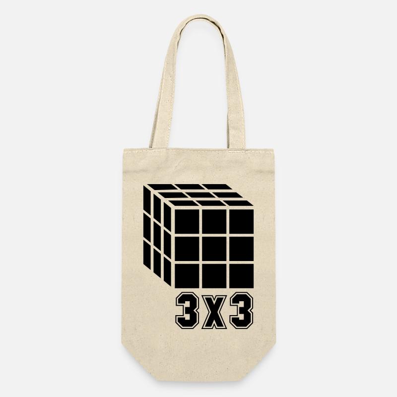 3x3 Würfel Cube - Geschenkbeutel für Flaschen - Natur