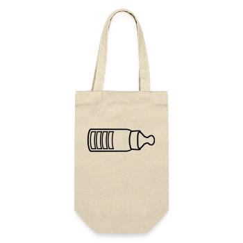 comic cartoon loading baby pregnant flask t - Gift Bag for Bottles - nature - Front