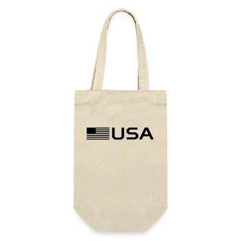 Usa Flagge - Geschenkbeutel für Flaschen - Natur - Vorne