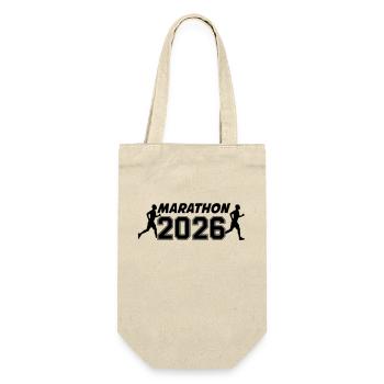 marathon 2026 - Geschenkbeutel für Flaschen - Natur - Vorne