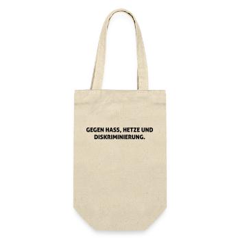 Gegen Hass, Hetze und Diskriminierung. - Geschenkbeutel für Flaschen - Natur - Vorne