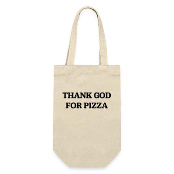Pizza - Geschenkbeutel für Flaschen - Natur - Vorne