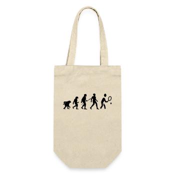 Cooles „Evolution Tennis Shirt“ Design - Geschenkbeutel für Flaschen - Natur - Vorne