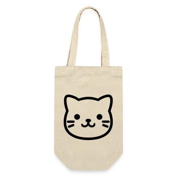 Katze - Geschenkbeutel für Flaschen - Natur - Vorne
