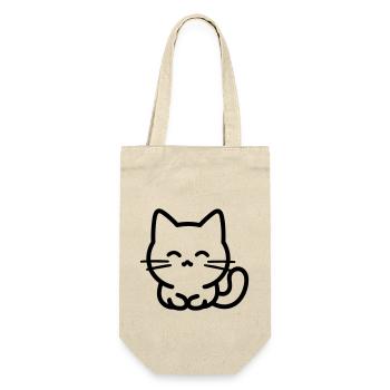 Katze - Geschenkbeutel für Flaschen - Natur - Vorne