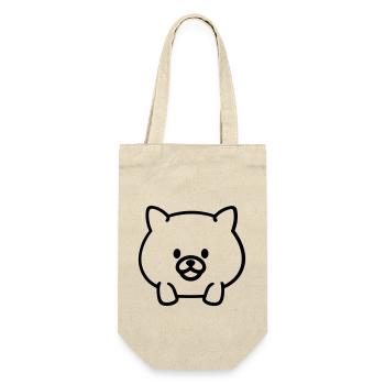 Hund - Geschenkbeutel für Flaschen - Natur - Vorne