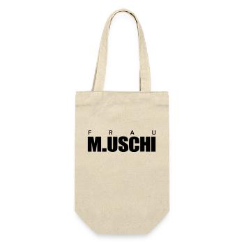 Frau M.Uschi - Geschenkbeutel für Flaschen - Natur - Vorne