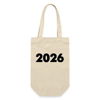 2026 - Geschenkbeutel für Flaschen - Natur - Vorne