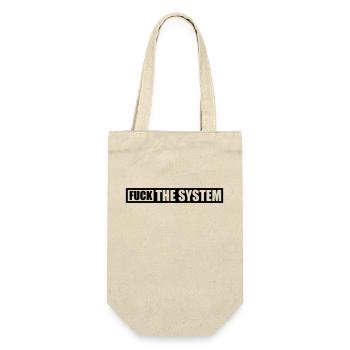 Logo fuck the system - Geschenkbeutel für Flaschen - Natur - Vorne