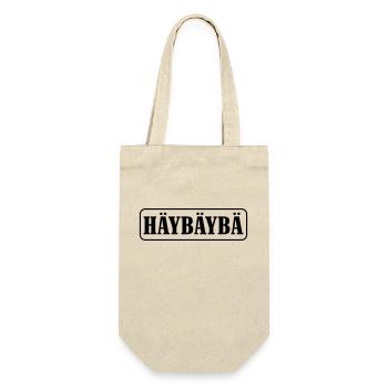 Hey Baby schwarz-weiss - Geschenkbeutel für Flaschen - Natur - Vorne