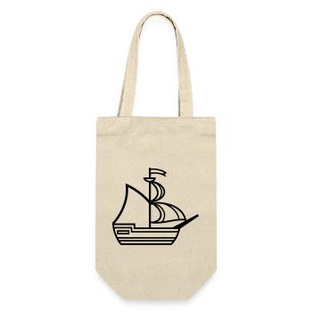 Piratenschiff - Geschenkbeutel für Flaschen - Natur - Vorne