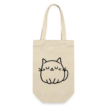 Katze - Geschenkbeutel für Flaschen - Natur - Vorne