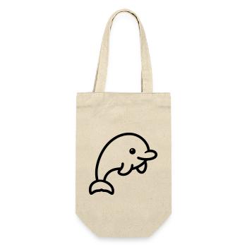 Delfin - Geschenkbeutel für Flaschen - Natur - Vorne