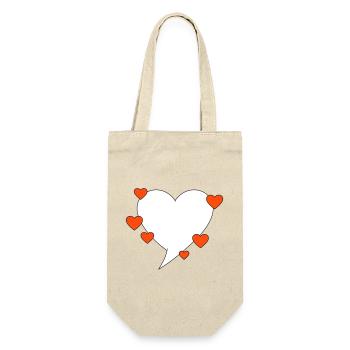 Speech bubble with hearts - Gift Bag for Bottles - nature - Front