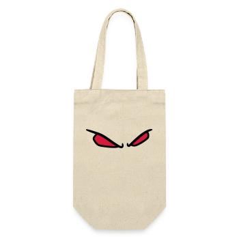 2 boese augen horror halloween rot leuchtend comic - Geschenkbeutel für Flaschen - Natur - Vorne