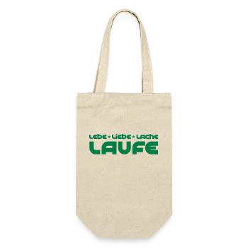 Lebe, liebe, lache, laufe - Geschenkbeutel für Flaschen - Natur - Vorne