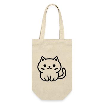 Katze - Geschenkbeutel für Flaschen - Natur - Vorne