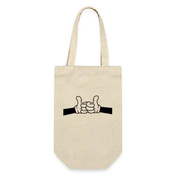 Brofist Daumen hoch Comic - Geschenkbeutel für Flaschen - Natur - Vorne
