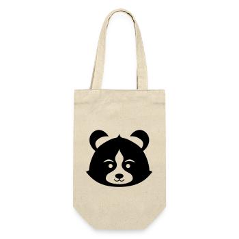 Panda - Geschenkbeutel für Flaschen - Natur - Vorne