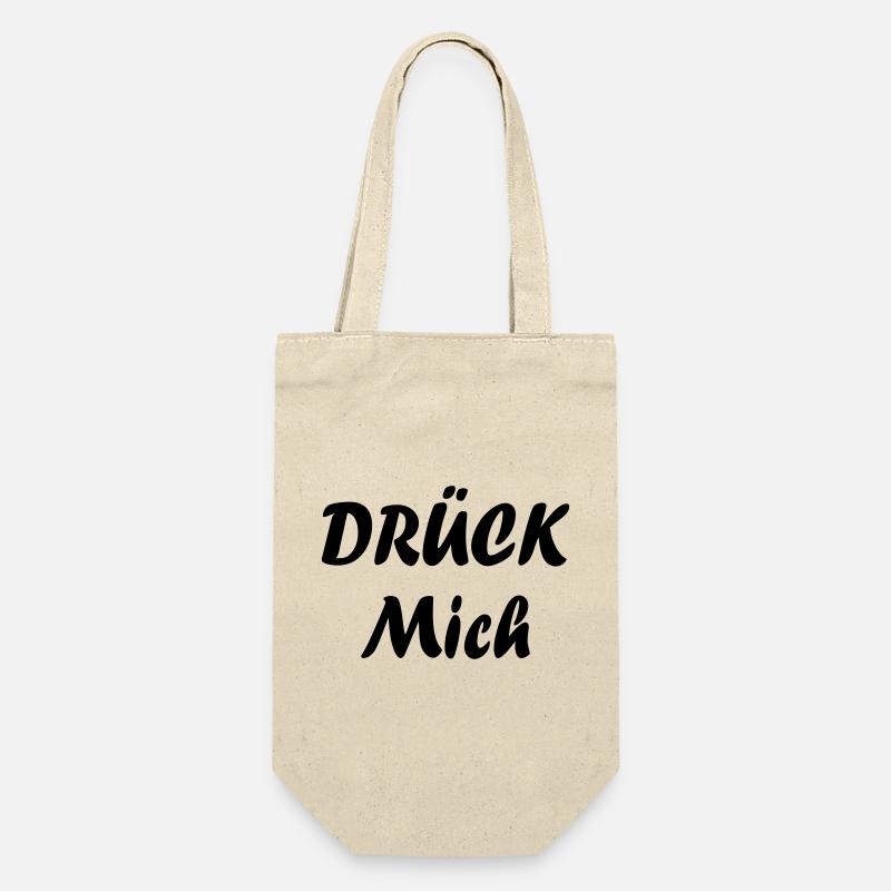 Drück Mich - Geschenkbeutel für Flaschen - Natur