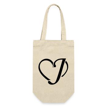 Heart letter J - Gift Bag for Bottles - nature - Front