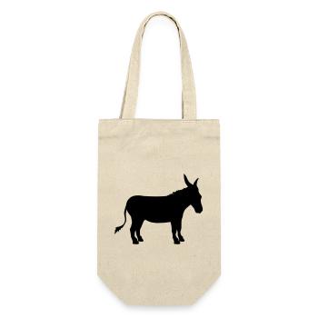 donkey horse pony small packelsel long ears farm - Gift Bag for Bottles - nature - Front