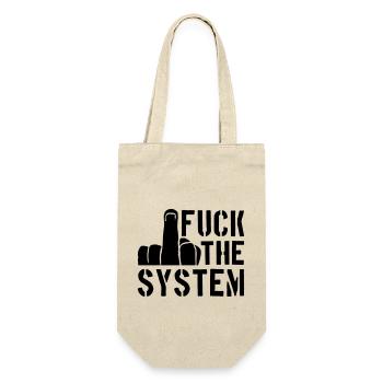 middle finger cool text rebellious fuck the system - Gift Bag for Bottles - nature - Front