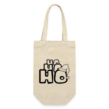 cool santa ho ho ho christmas nikolaus we - Gift Bag for Bottles - nature - Front