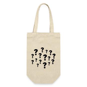 Question Marks - Geschenkbeutel für Flaschen - Natur - Vorne