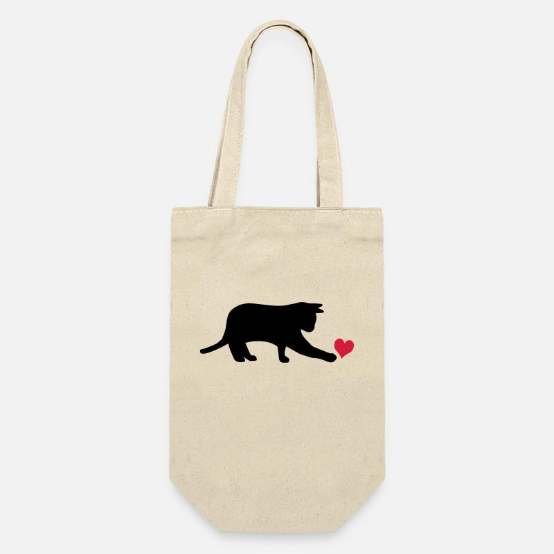 Katze - Geschenkbeutel für Flaschen - Natur