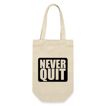 logo never quit button gewinner stars sieger sport - Geschenkbeutel für Flaschen - Natur - Vorne