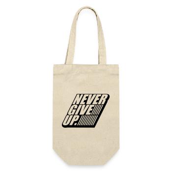 logo 3d stripe design never give up never aufg - Gift Bag for Bottles - nature - Front