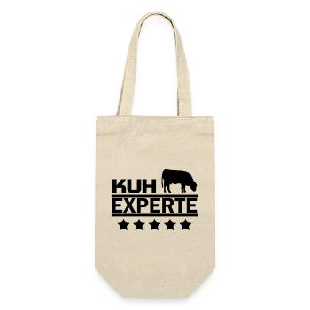 Kuh Experte - Geschenkbeutel für Flaschen - Natur - Vorne