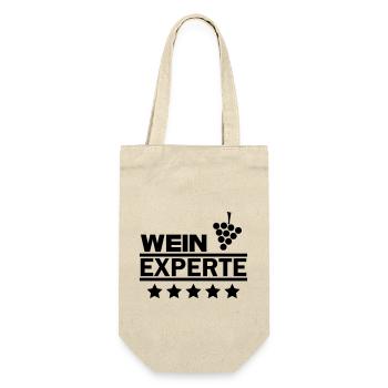 Wein Experte - Geschenkbeutel für Flaschen - Natur - Vorne