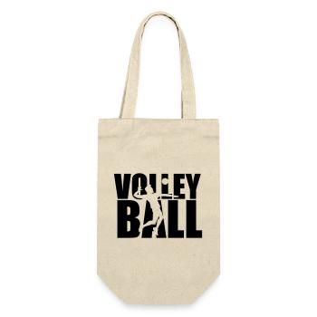 text man boy jump serve silhouette shadow outline - Gift Bag for Bottles - nature - Front