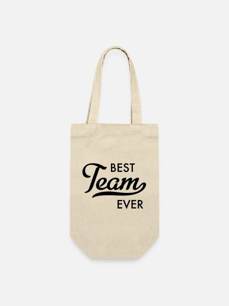 Bestes Team - Geschenkbeutel für Flaschen - Natur
