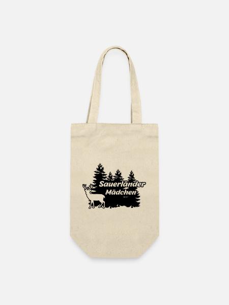 Sauerländer Mädchen - Geschenkbeutel für Flaschen - Natur