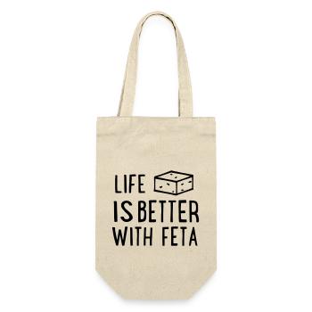 Life is better with feta - Sac à bouteille - nature - Devant