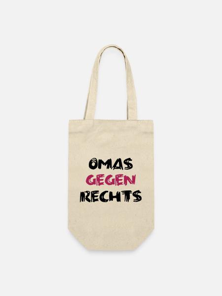 Omas gegen Rechts mittig - Geschenkbeutel für Flaschen - Natur