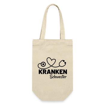 krankenschwester krankenhaus - Geschenkbeutel für Flaschen - Natur - Vorne