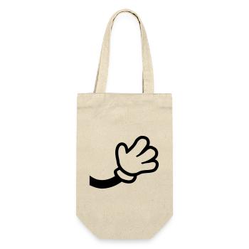 Comic Hand Winkend - Geschenkbeutel für Flaschen - Natur - Vorne