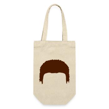 Volle Haare Perücke Silhouette - Geschenkbeutel für Flaschen - Natur - Vorne