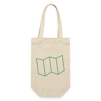 folded map outline folds - Gift Bag for Bottles - nature - Front
