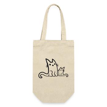 Cats Family Mama Child - Gift Bag for Bottles - nature - Front