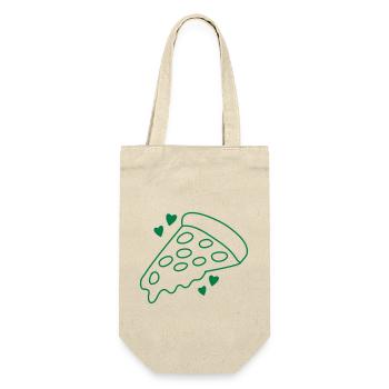 tranche de pepperoni avec des cœurs d’amour - Sac à bouteille - nature - Devant