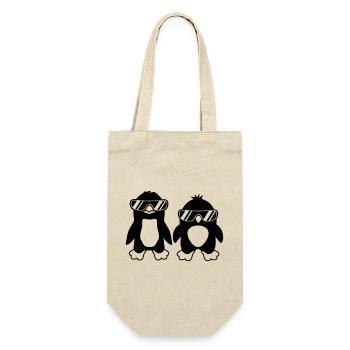 Freunde 2 Sonnenbrille Pinguine - Geschenkbeutel für Flaschen - Natur - Vorne