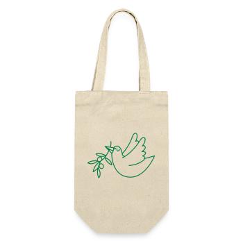 Happy dove with an olive branch - Gift Bag for Bottles - nature - Front