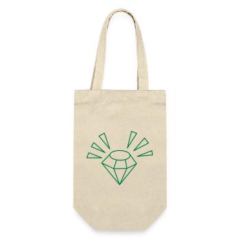 GEM mit hellen Funken - Geschenkbeutel für Flaschen - Natur - Vorne